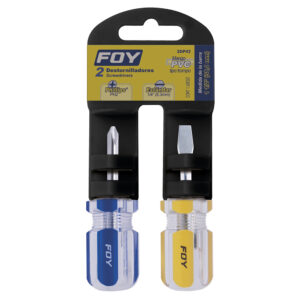 2DP42 Juego de 2 destornilladores mango PVC 1/4″ x 1-1/2″ Foy