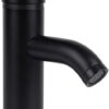Monomando corto para lavabo curvo de acero acabado negro mate DICA 4434.2