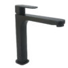 Monomando largo para lavabo plano de acero acabado negro mate 4440.2