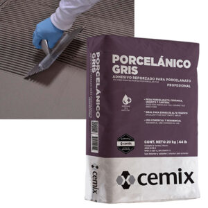 Cemix, Adhesivo Porcelánico Gris 20Kg, Saco