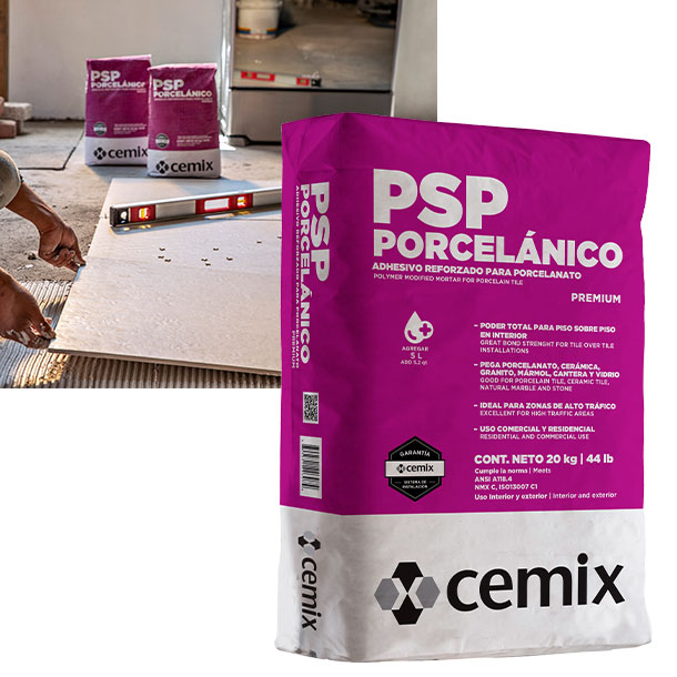 Cemix, Psp Porcelánico 20 Kg, Saco
