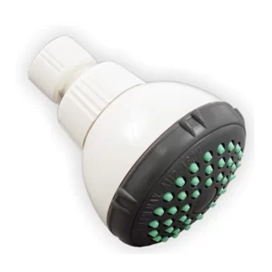 Regadera Redonda Con Limpia Sarro Caribe Blanca Rugo 44cb