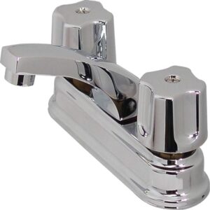 Rugo 24Q Mezcladora para Lavabo, Entrada Estrías, 4", color Cromo