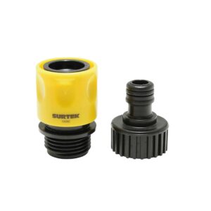 Juego De Conectores Para Grifo Con Sistema Click Y Adaptador 3/4" GHT, 2 Piezas Surtek 130382