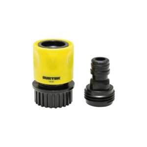Juego De Conectores Para Manguera De Riego Con Sistema Click y Adaptador 3/4" GHT, 2 Piezas Surtek 130383
