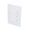 Surtek P623B Placa con 3 Switch 1/3 color blanco